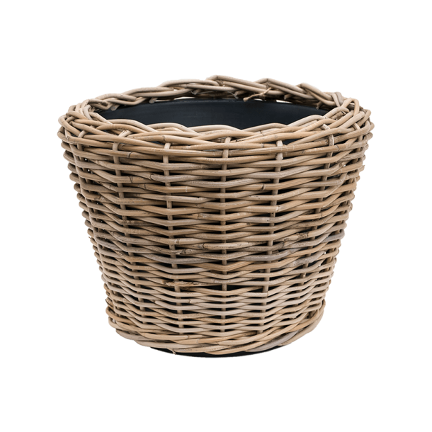 Drypot Rattan /med plastikindsats &Oslash;43/33 cm Med indsats, system, spagnum og barkflis