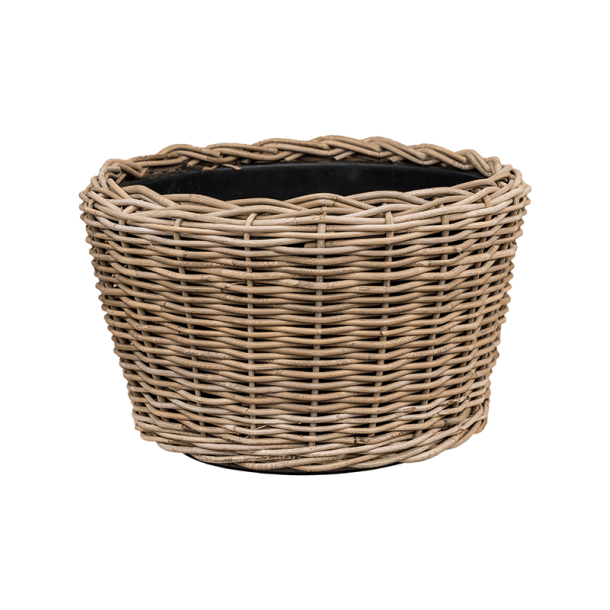 Drypot Rattan /med plastikindsats 54/34 cm Tom krukke med indsats