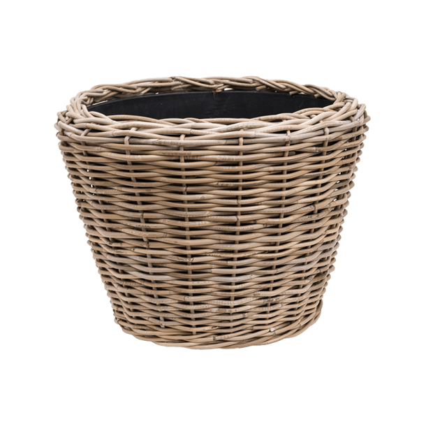 Drypot Rattan /med plastikindsats 55/42 cm Tom krukke med indsats